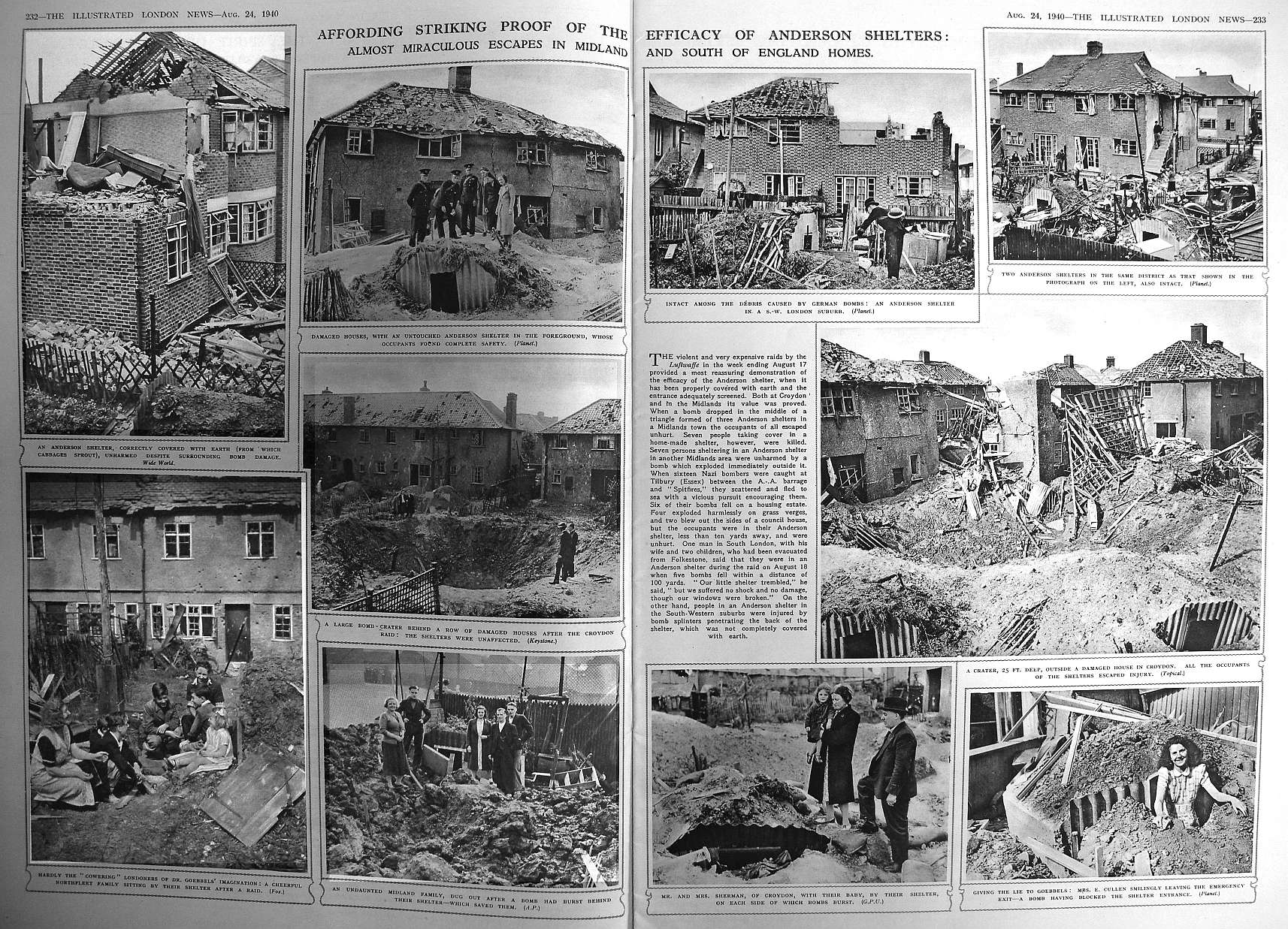 proof of the efficacy of Anderson shelters